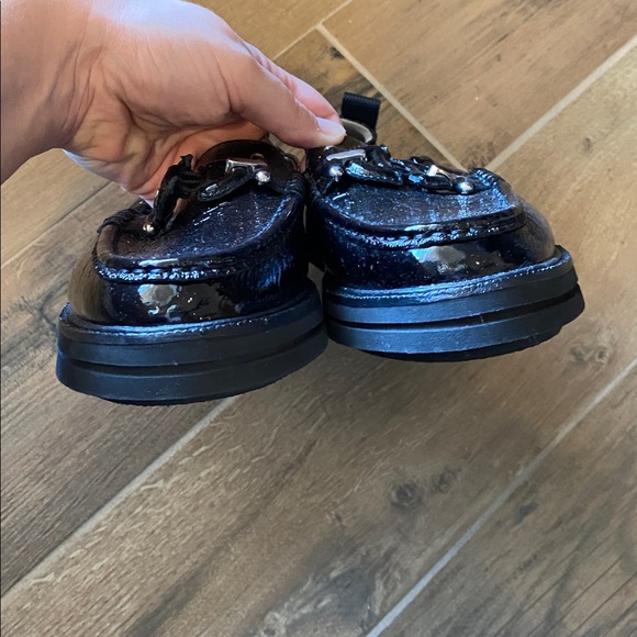 Donald J. Pliner | Lomma loafers in black crinkle patent